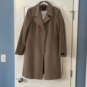 Tan 3 button pea coat